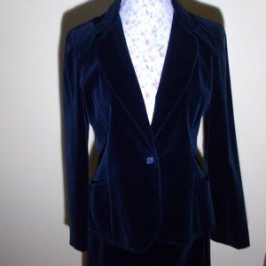 VTG Joyce Sportwear Black Velvet Skirt Suit Size S EUC